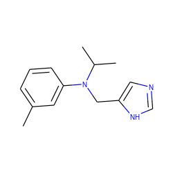 Cc1cccc(N(Cc2cnc[nH]2)C(C)C)c1 ZINC000096177485