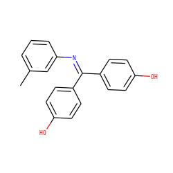Cc1cccc(N=C(c2ccc(O)cc2)c2ccc(O)cc2)c1 ZINC000169310322