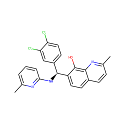 Cc1cccc(N[C@@H](c2ccc(Cl)c(Cl)c2)c2ccc3ccc(C)nc3c2O)n1 ZINC000202327795