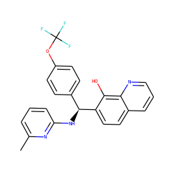 Cc1cccc(N[C@@H](c2ccc(OC(F)(F)F)cc2)c2ccc3cccnc3c2O)n1 ZINC000203771328