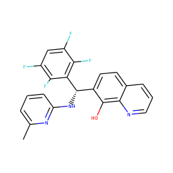 Cc1cccc(N[C@@H](c2ccc3cccnc3c2O)c2c(F)c(F)cc(F)c2F)n1 ZINC000202331947