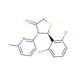 Cc1cccc(N2C(=O)CS[C@H]2c2c(Cl)cccc2Cl)n1 ZINC000000027150