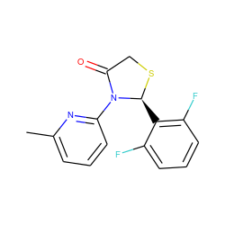 Cc1cccc(N2C(=O)CS[C@H]2c2c(F)cccc2F)n1 ZINC000000027159
