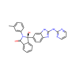Cc1cccc(N2C(=O)c3ccccc3[C@@]2(O)c2ccc3nc(Nc4ncccn4)[nH]c3c2)c1 ZINC000116258073