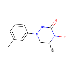 Cc1cccc(N2C[C@@H](C)N(O)C(=O)N2)c1 ZINC000013759130