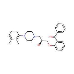 Cc1cccc(N2CCN(C[C@H](O)COc3ccccc3C(=O)c3ccccc3)CC2)c1C ZINC000084688860