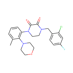 Cc1cccc(N2CCN(Cc3ccc(F)cc3Cl)C(=O)C2=O)c1N1CCOCC1 ZINC000068247217