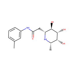Cc1cccc(NC(=O)C[C@H]2N[C@@H](C)[C@@H](O)[C@@H](O)[C@@H]2O)c1 ZINC000096286022