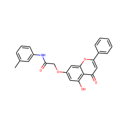 Cc1cccc(NC(=O)COc2cc(O)c3c(=O)cc(-c4ccccc4)oc3c2)c1 ZINC000096273535