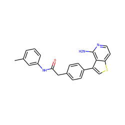 Cc1cccc(NC(=O)Cc2ccc(-c3csc4ccnc(N)c34)cc2)c1 ZINC000028703818