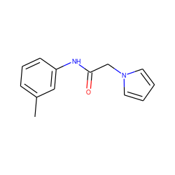Cc1cccc(NC(=O)Cn2cccc2)c1 ZINC000004111072