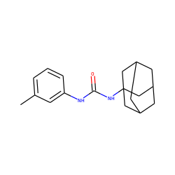Cc1cccc(NC(=O)NC23CC4CC(CC(C4)C2)C3)c1 ZINC000018177004