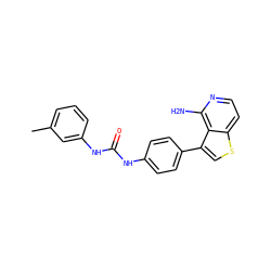 Cc1cccc(NC(=O)Nc2ccc(-c3csc4ccnc(N)c34)cc2)c1 ZINC000028703810