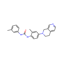 Cc1cccc(NC(=O)Nc2ccc(N3CCc4ccncc4C3)cc2C)c1 ZINC000169710119