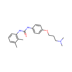 Cc1cccc(NC(=O)Nc2ccc(OCCCN(C)C)cc2)c1C ZINC000096922422
