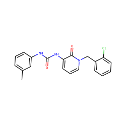 Cc1cccc(NC(=O)Nc2cccn(Cc3ccccc3Cl)c2=O)c1 ZINC000064513133