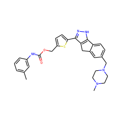 Cc1cccc(NC(=O)OCc2ccc(-c3n[nH]c4c3Cc3cc(CN5CCN(C)CC5)ccc3-4)s2)c1 ZINC000036338874
