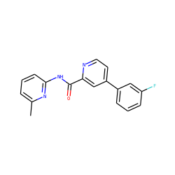 Cc1cccc(NC(=O)c2cc(-c3cccc(F)c3)ccn2)n1 ZINC000028900340