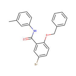 Cc1cccc(NC(=O)c2cc(Br)ccc2OCc2ccccc2)c1 ZINC000116762658