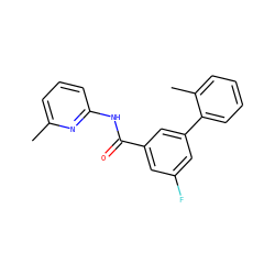Cc1cccc(NC(=O)c2cc(F)cc(-c3ccccc3C)c2)n1 ZINC000040876244