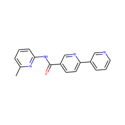Cc1cccc(NC(=O)c2ccc(-c3cccnc3)nc2)n1 ZINC000040430232