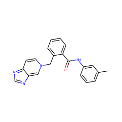 Cc1cccc(NC(=O)c2ccccc2Cn2ccc3ncnc-3c2)c1 ZINC000100062168