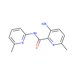 Cc1cccc(NC(=O)c2nc(C)ccc2N)n1 ZINC000028136772