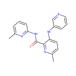 Cc1cccc(NC(=O)c2nc(C)ccc2Nc2cccnc2)n1 ZINC000028137726