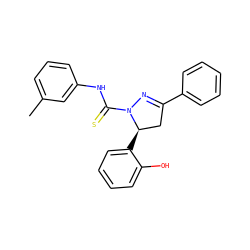 Cc1cccc(NC(=S)N2N=C(c3ccccc3)C[C@H]2c2ccccc2O)c1 ZINC000072174987