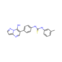 Cc1cccc(NC(=S)Nc2ccc(-c3cnc4ccnn4c3N)cc2)c1 ZINC000040915283