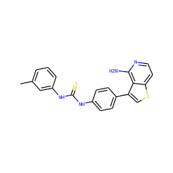 Cc1cccc(NC(=S)Nc2ccc(-c3csc4ccnc(N)c34)cc2)c1 ZINC000028703820