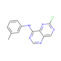 Cc1cccc(Nc2ncnc3cnc(Cl)nc23)c1 ZINC000003815338