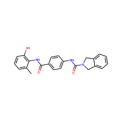 Cc1cccc(O)c1NC(=O)c1ccc(NC(=O)N2Cc3ccccc3C2)cc1 ZINC000166592274