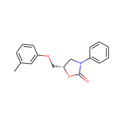 Cc1cccc(OC[C@@H]2CN(c3ccccc3)C(=O)O2)c1 ZINC000049784158