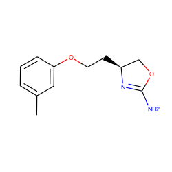 Cc1cccc(OCC[C@H]2COC(N)=N2)c1 ZINC000117258412
