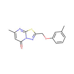 Cc1cccc(OCc2nn3c(=O)cc(C)nc3s2)c1 ZINC000066259218