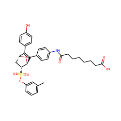Cc1cccc(OS(=O)(=O)[C@@H]2C[C@H]3O[C@H]2C(c2ccc(NC(=O)CCCCCCC(=O)O)cc2)=C3c2ccc(O)cc2)c1 ZINC000473087569