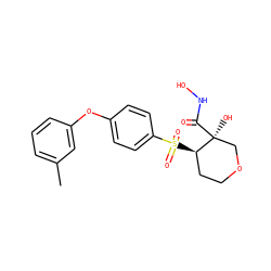 Cc1cccc(Oc2ccc(S(=O)(=O)[C@@H]3CCOC[C@]3(O)C(=O)NO)cc2)c1 ZINC000028382755