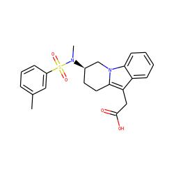 Cc1cccc(S(=O)(=O)N(C)[C@@H]2CCc3c(CC(=O)O)c4ccccc4n3C2)c1 ZINC000066156615