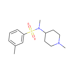 Cc1cccc(S(=O)(=O)N(C)C2CCN(C)CC2)c1 ZINC000068037406