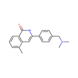 Cc1cccc2c(=O)[nH]c(-c3ccc(CN(C)C)cc3)cc12 ZINC000204934512