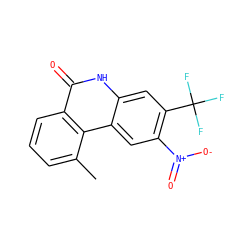 Cc1cccc2c(=O)[nH]c3cc(C(F)(F)F)c([N+](=O)[O-])cc3c12 ZINC000029412207