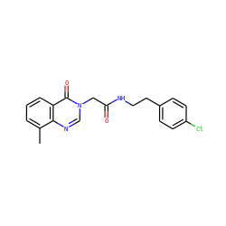 Cc1cccc2c(=O)n(CC(=O)NCCc3ccc(Cl)cc3)cnc12 ZINC000016206416