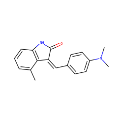 Cc1cccc2c1/C(=C/c1ccc(N(C)C)cc1)C(=O)N2 ZINC000013780149