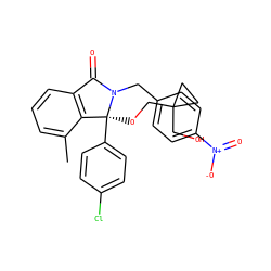 Cc1cccc2c1[C@](OCC1(CO)CC1)(c1ccc(Cl)cc1)N(Cc1ccc([N+](=O)[O-])cc1)C2=O ZINC000072126115