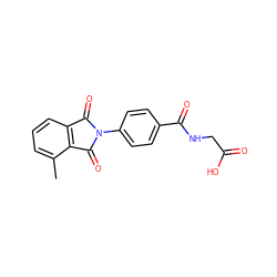 Cc1cccc2c1C(=O)N(c1ccc(C(=O)NCC(=O)O)cc1)C2=O ZINC000072112408
