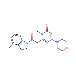Cc1cccc2c1CCN2C(=O)Cc1nc(N2CCOCC2)cc(=O)n1C ZINC000115070849