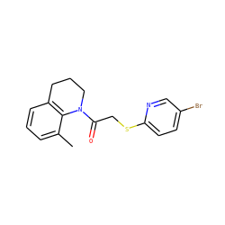 Cc1cccc2c1N(C(=O)CSc1ccc(Br)cn1)CCC2 ZINC000166704973