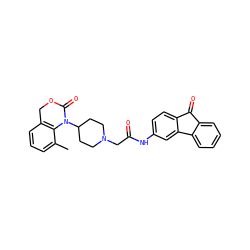 Cc1cccc2c1N(C1CCN(CC(=O)Nc3ccc4c(c3)-c3ccccc3C4=O)CC1)C(=O)OC2 ZINC000003818349