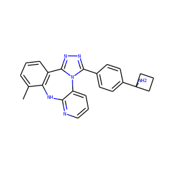 Cc1cccc2c1Nc1ncccc1-n1c(-c3ccc(C4(N)CCC4)cc3)nnc1-2 ZINC000096174153